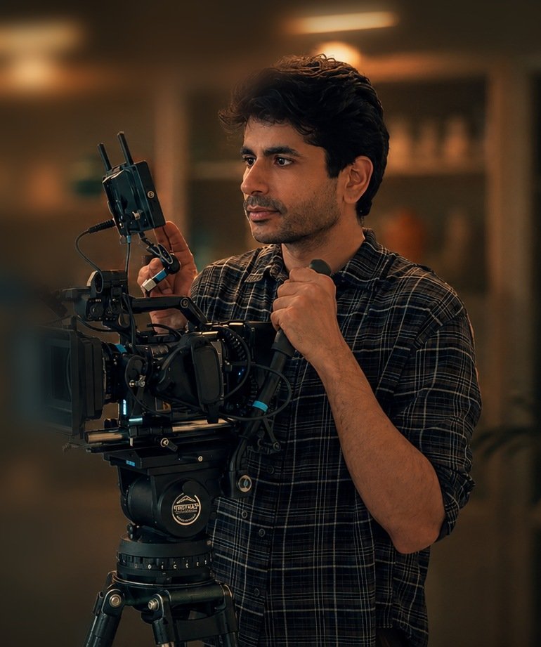 Nitantasaga Ilaksha behind the camera setup on set at Ilaksha Studios